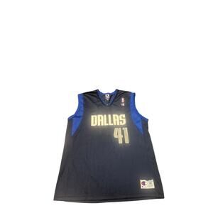 Vintage Dirk Nowitzki Dallas Mavericks Champion Jersey - Size 48